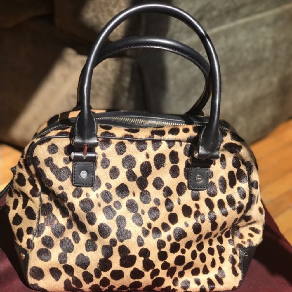 Dior black leather boots Genuine fur DKNY tote bag
